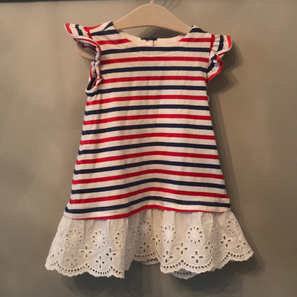 Baby gap red white and blue eyelet dress